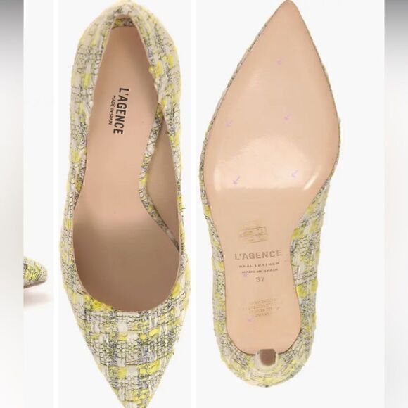 L’AGENCE Eloise Pump in Yellow Tweed - Picture 2 of 7